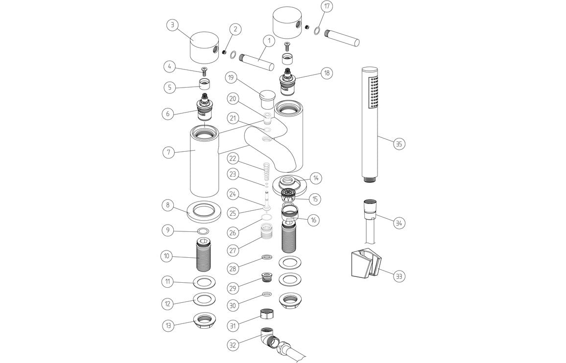 Sabira Pescara Bath/Shower Mixer & Bracket