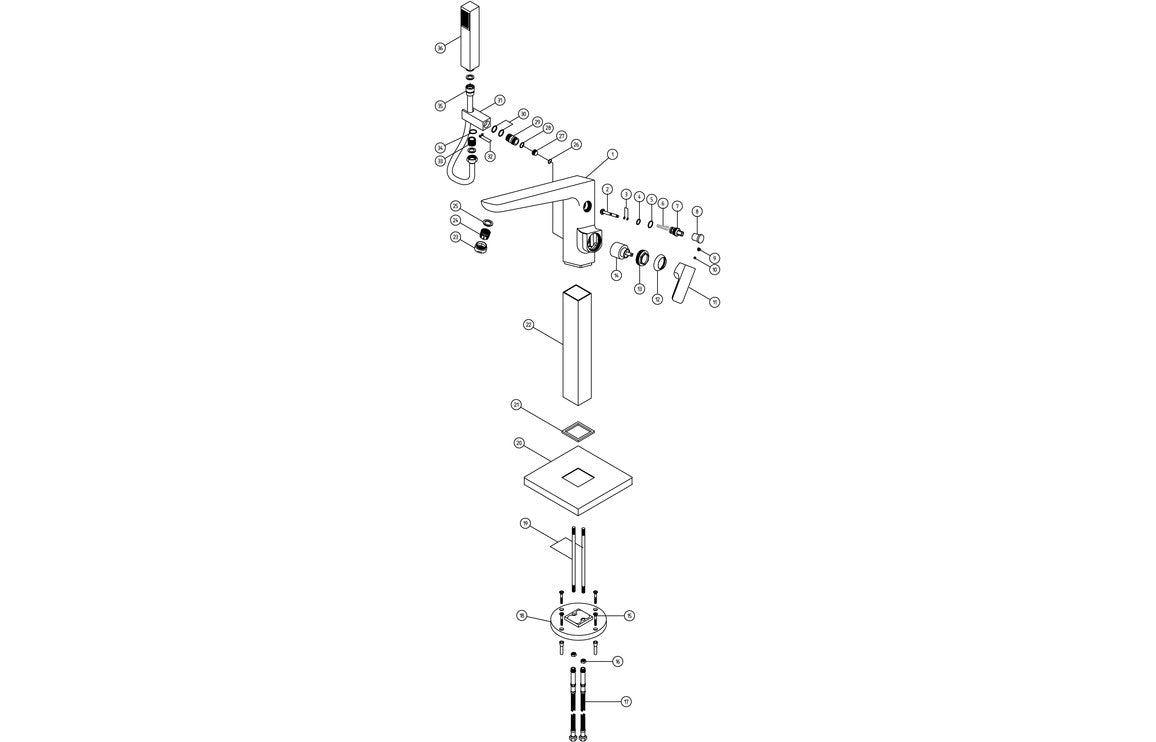 Sabira Berio Floor Standing Bath/Shower Mixer