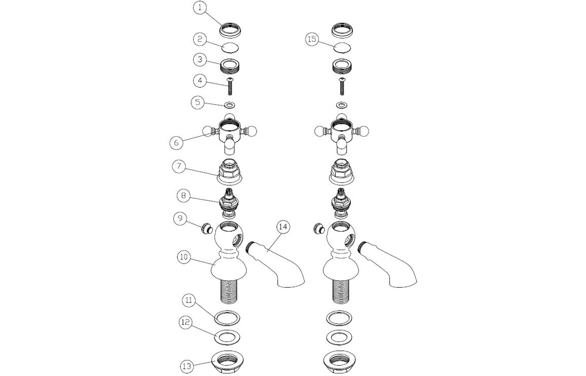 Sabira Tadlow Bath Pillar Taps