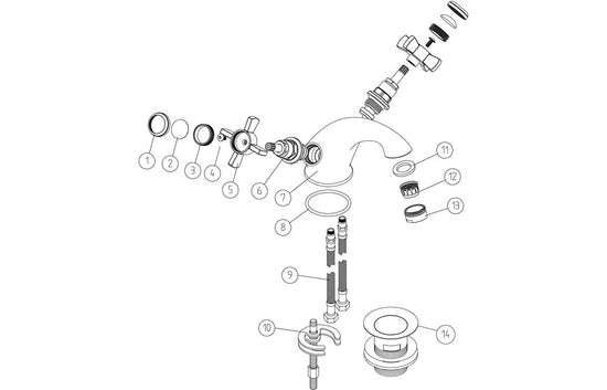 Sabira Bordon Basin Mixer & Waste