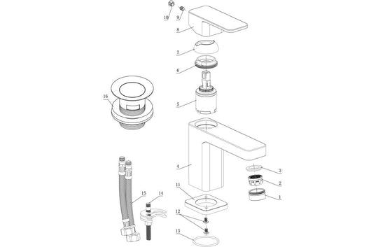Sabira Adria Cloakroom Basin Mixer & Waste