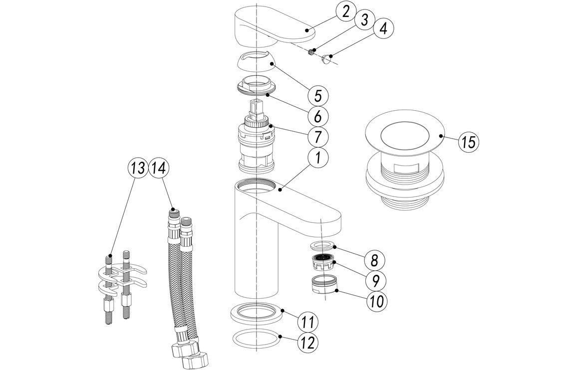 Sabira Santo Basin Mixer & Waste