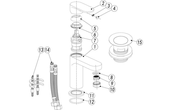 Sabira Santo Basin Mixer & Waste