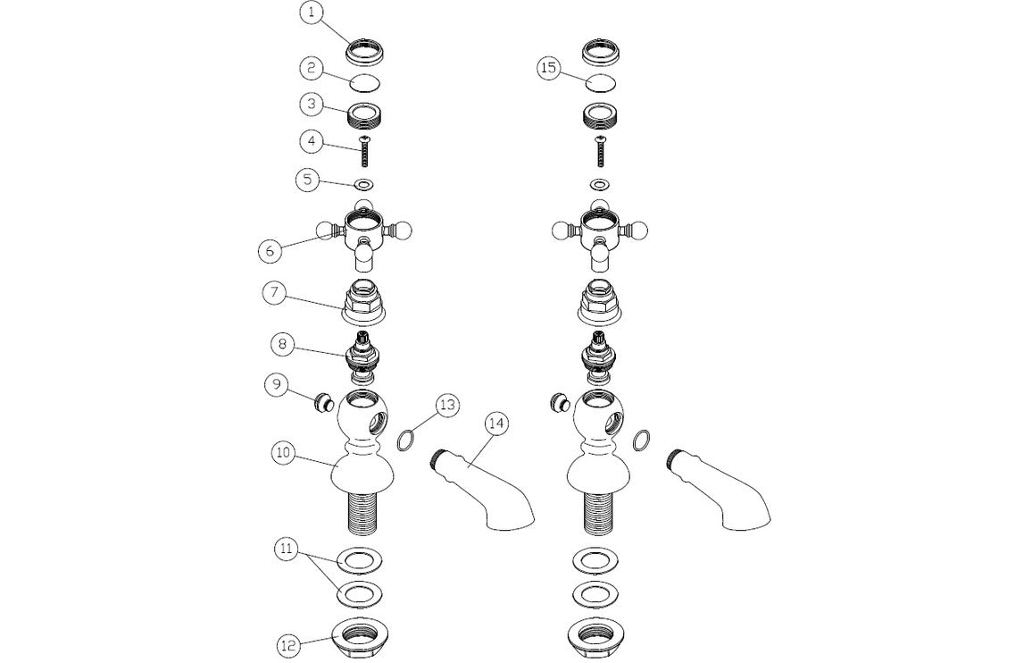 Sabira Tadlow Basin Pillar Taps