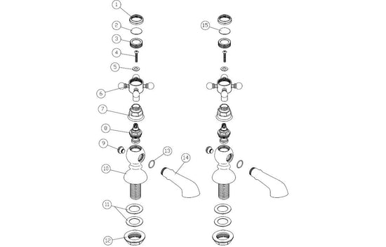 Sabira Tadlow Basin Pillar Taps