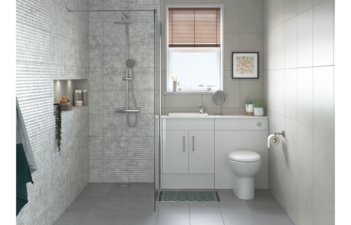 HRD 1536mm Slim Basin WC & 1 Door Unit Pack