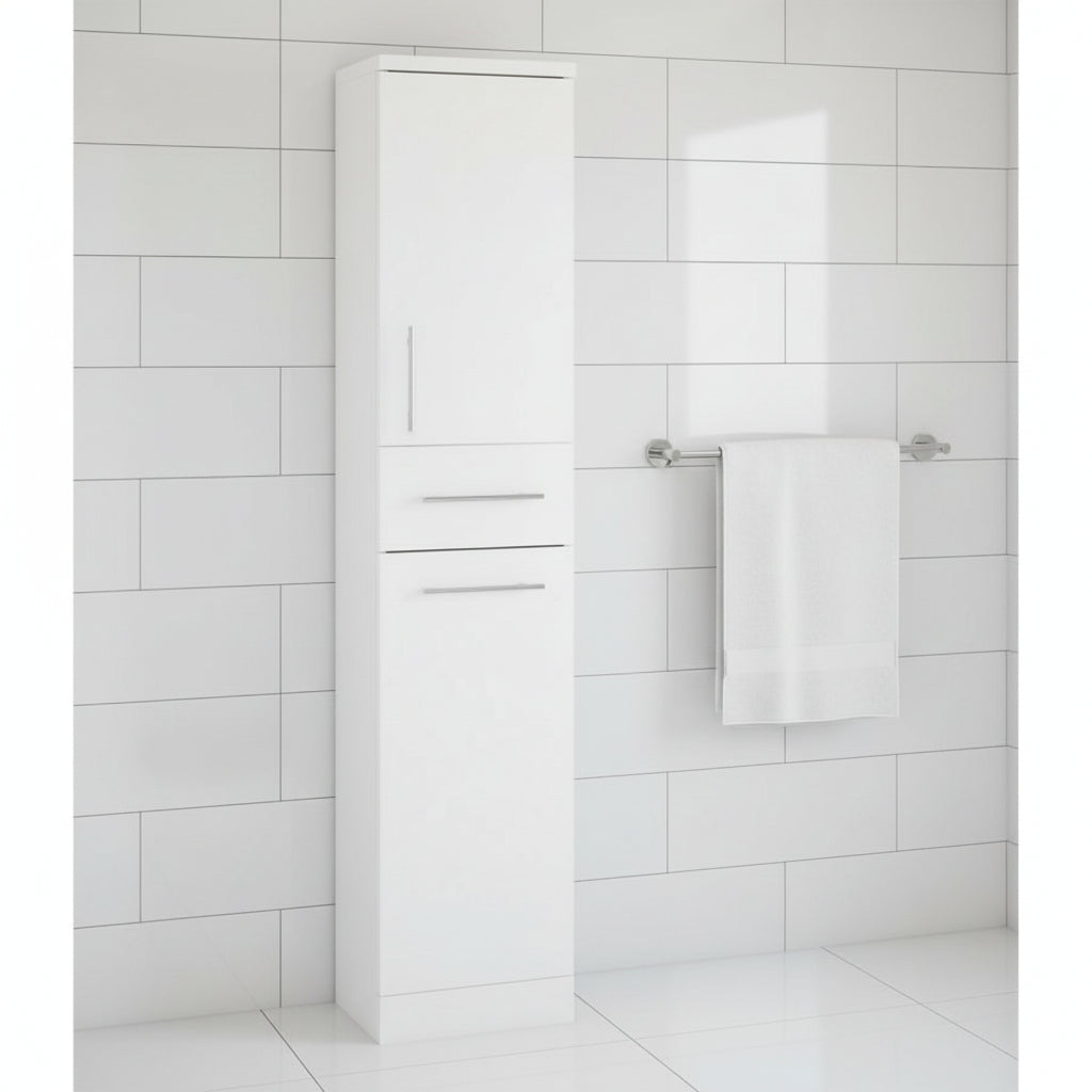 Vionyx Tall Storage Unit Slim Depth – Vionyx Tall Storage Unit (Slim Depth) | Luxury Bathroom & Radiator Collection by HomeRangeDirect