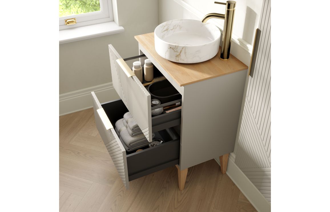 HRD 615mm Floor Standing 2 Drawer Basin Unit & Basin