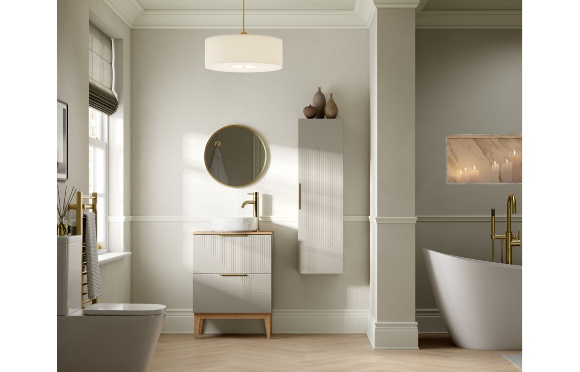 HRD 615mm Floor Standing 2 Drawer Basin Unit & Basin
