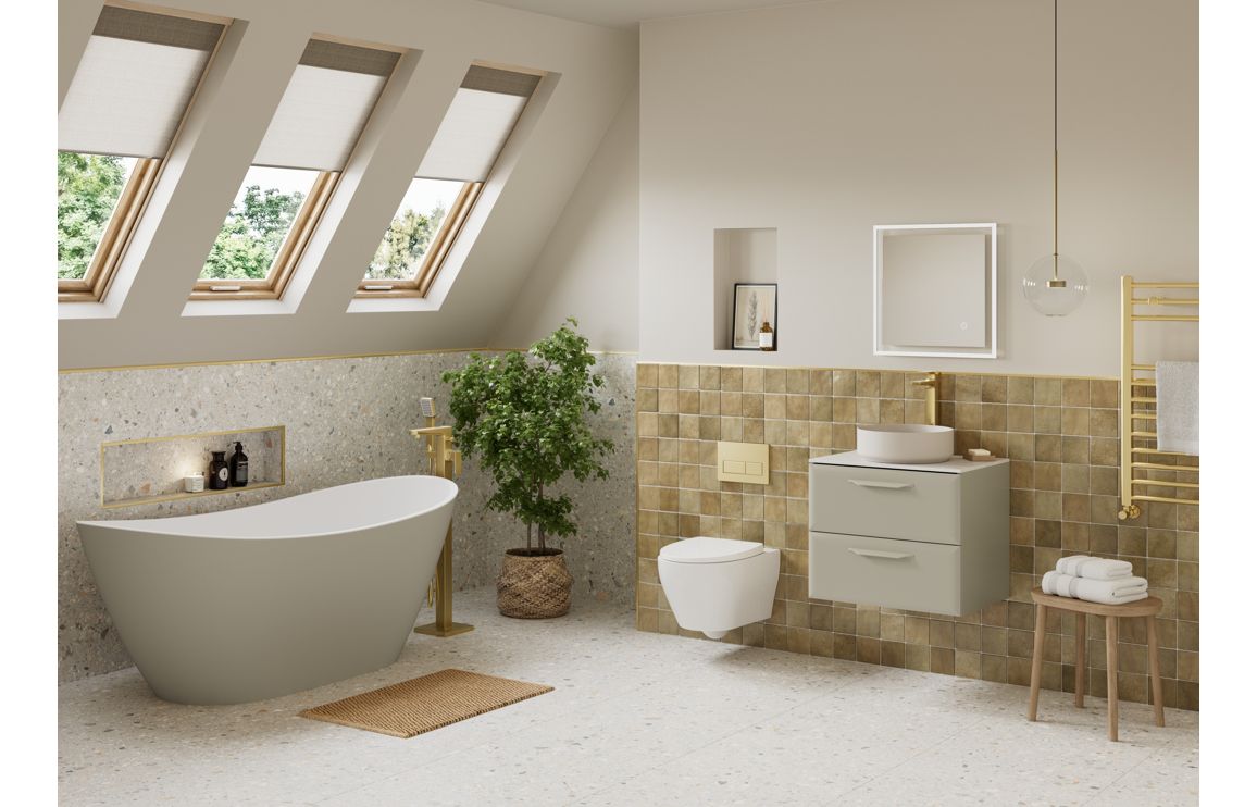 HRD 615mm Wall Hung 2 Drawer Basin Unit & 0TH Basin