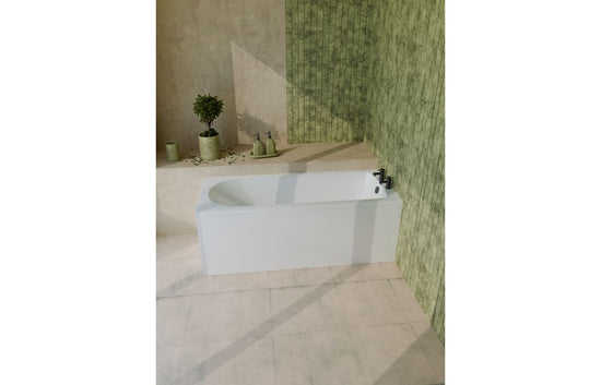 Aura D-Shape Single End Bath 1700x700x550mm (2TH) with Legs