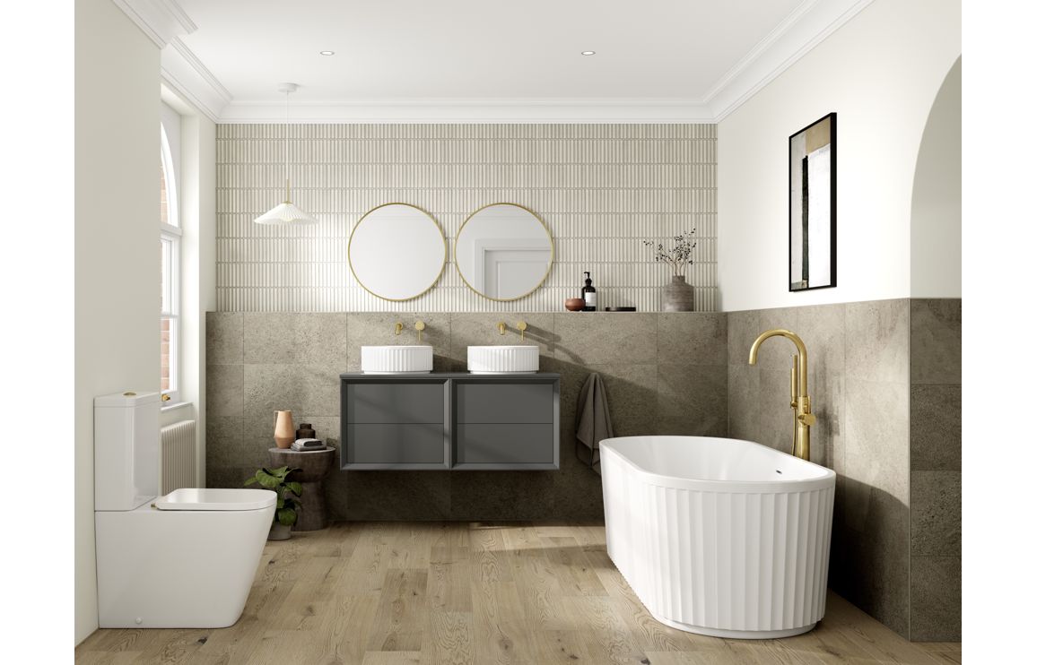 HRD 610mm Wall Hung 2 Drawer Basin Unit & 1TH Basin