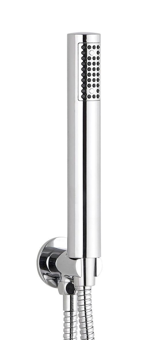 Quorra Round Outlet Elbow With Wall Bracket Handset – Quorra Round Outlet Elbow with Wall Bracket & Handset | Luxury Bathroom & Radiator Collection by HomeRangeDirect