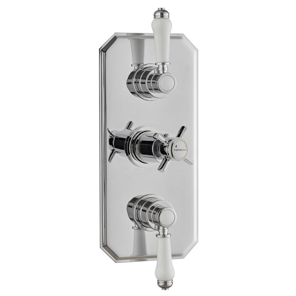 Zythera Triple Concealed Thermostatic Shower Valve Traditional Handle 2 Way – Zythera Triple Concealed Thermostatic Shower Valve – Traditional Handle (2 Way) | Luxury Bathroom & Radiator Collection by HomeRangeDirect