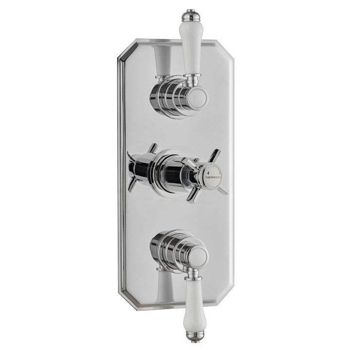Zythera Triple Concealed Thermostatic Shower Valve Traditional Handle 2 Way – Zythera Triple Concealed Thermostatic Shower Valve – Traditional Handle (2 Way) | Luxury Bathroom & Radiator Collection by HomeRangeDirect