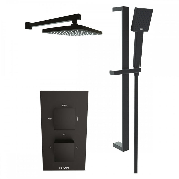 Zythera Square Concealed Thermostatic Shower Valve With Diverter – Zythera Square Concealed Thermostatic Shower Valve with Diverter | Luxury Bathroom & Radiator Collection by HomeRangeDirect