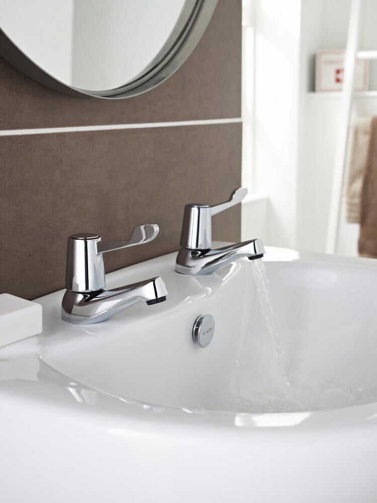 Lexa 1 2 Basin Taps Pair – Lexa 1/2" Basin Taps (Pair) | Luxury Bathroom & Radiator Collection by HomeRangeDirect