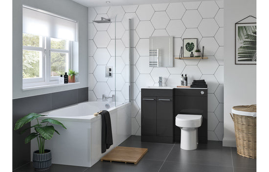 HRD 900mm Floor Standing L-Shape Pack & Basin (LH)