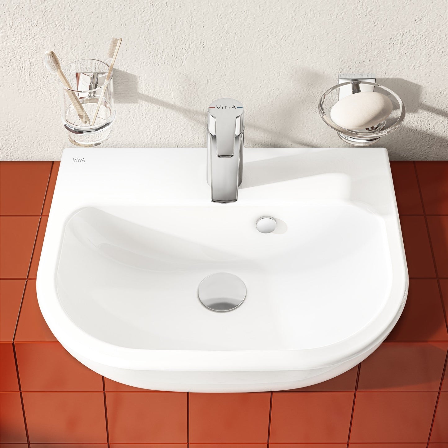 HRD 450x350mm 1TH Semi Recessed Basin
