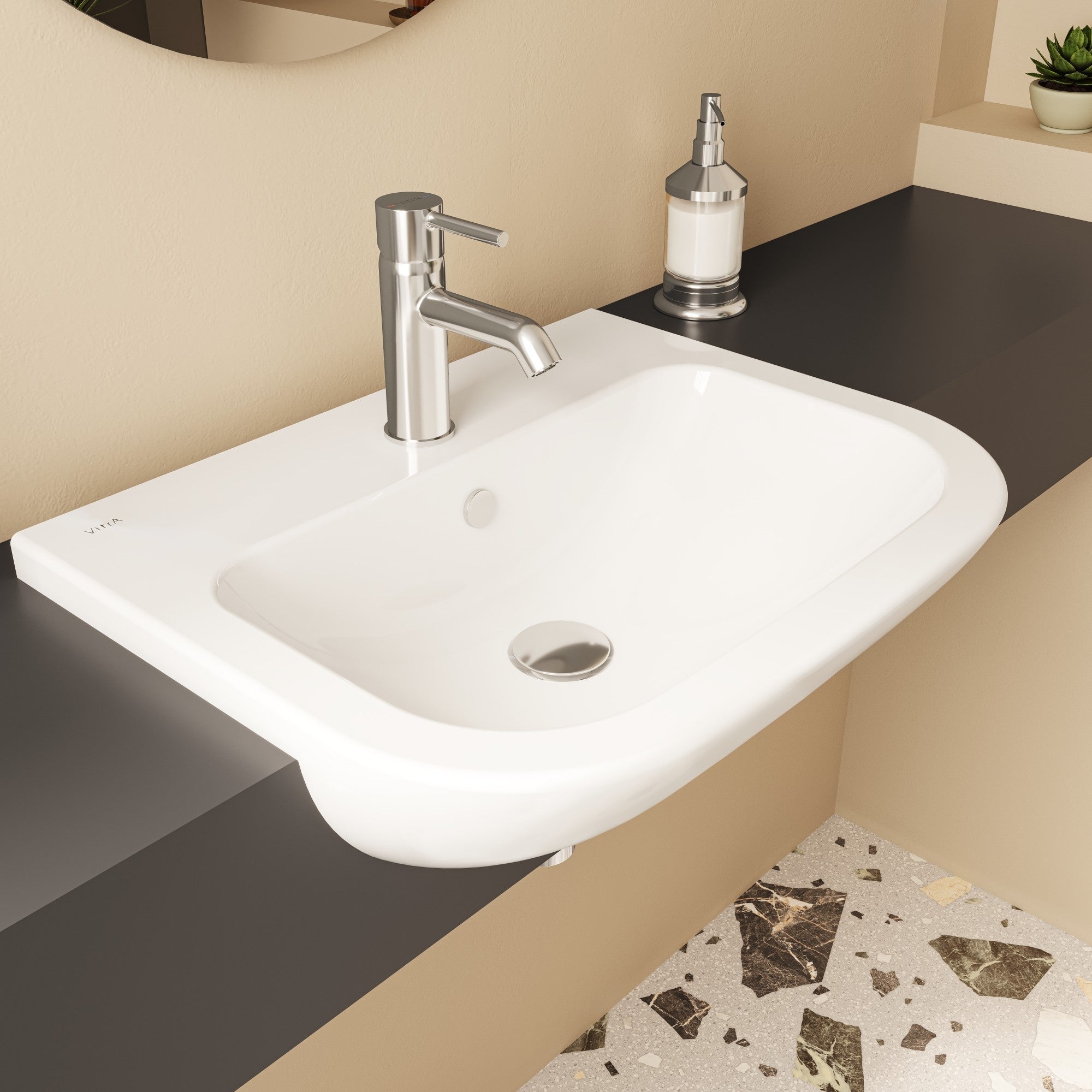 HRD 550x445mm 1TH Semi Recessed Basin