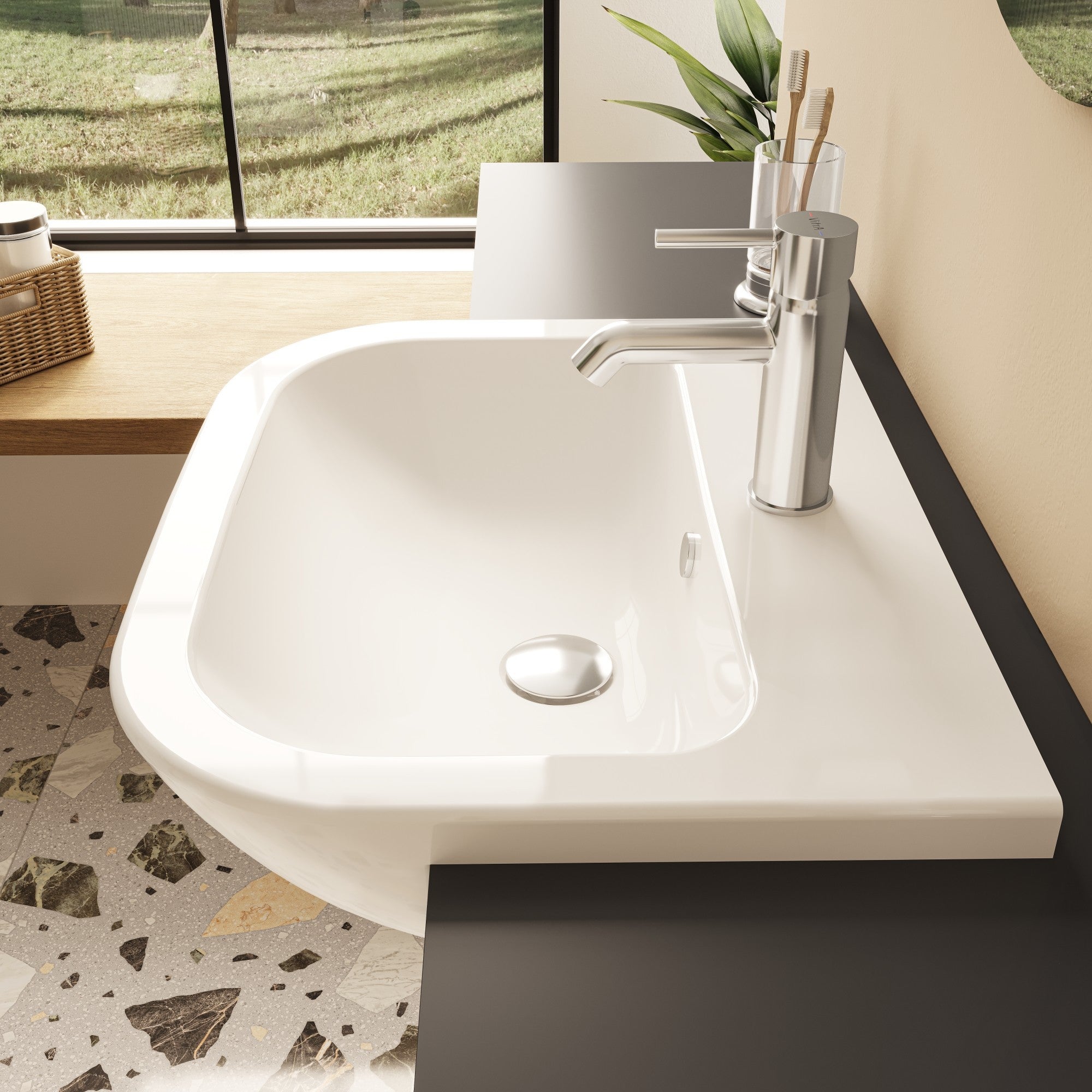 HRD 550x445mm 1TH Semi Recessed Basin