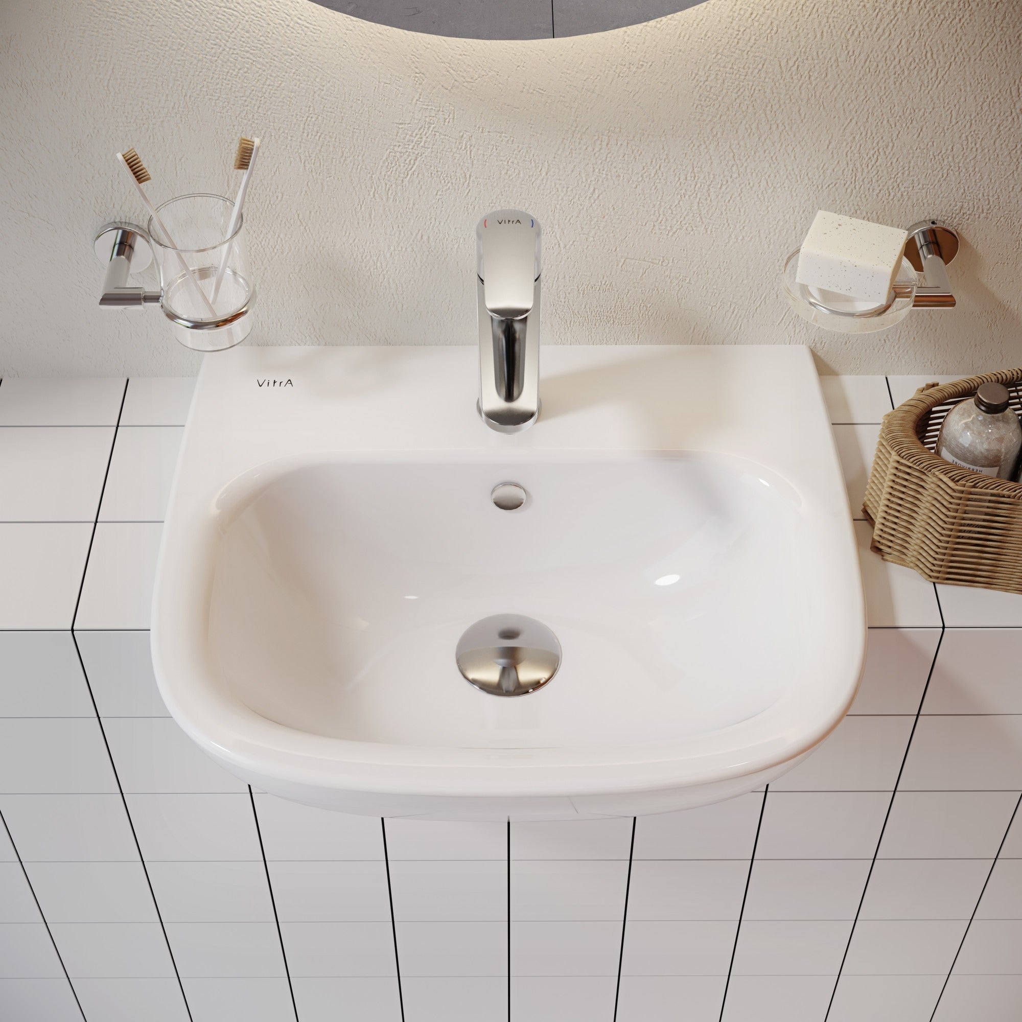 HRD 495x425mm 1TH Semi Recessed Basin