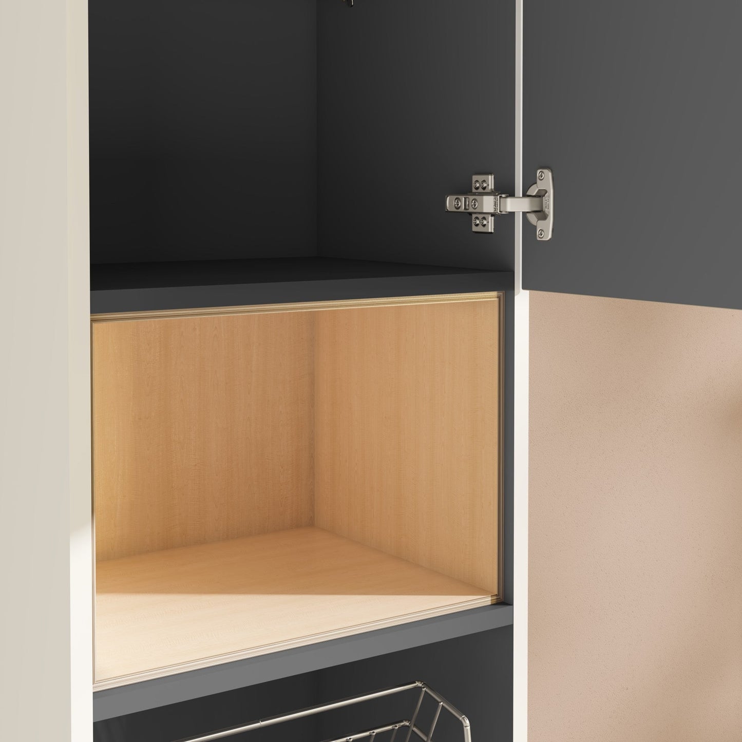 HRD 40cm 2 Door Semi-Tall Unit w/Laundry Basket