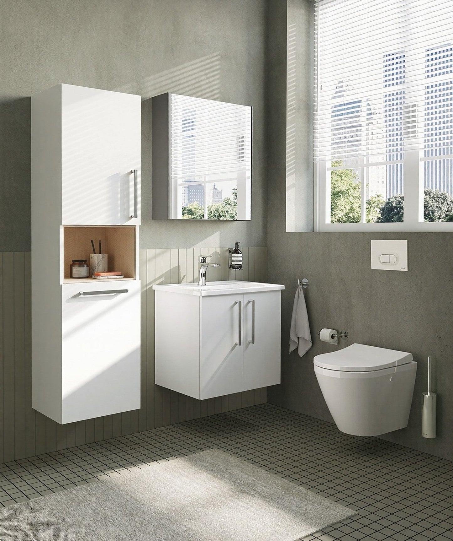 HRD 40cm 2 Door Semi-Tall Unit w/Laundry Basket