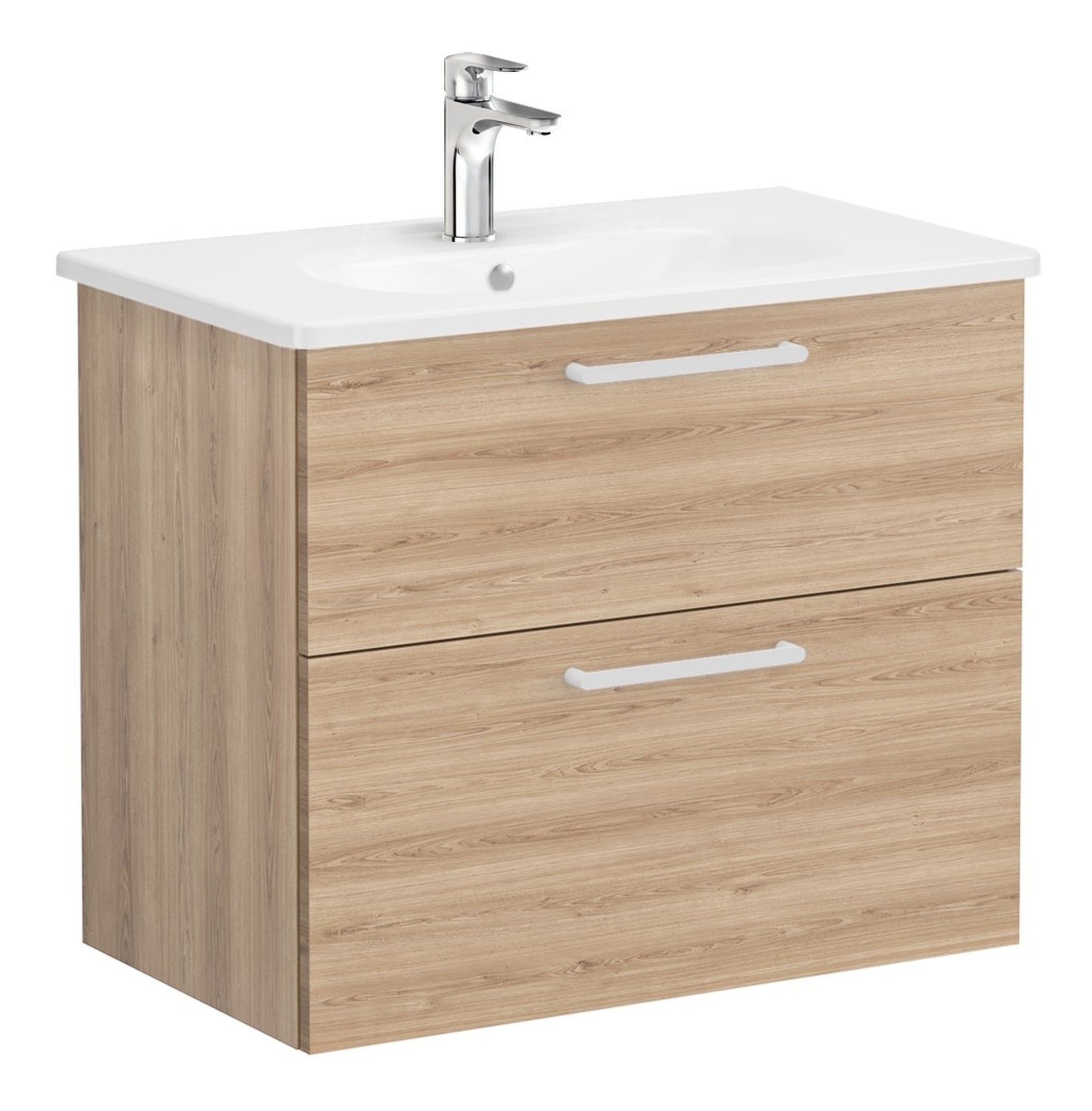 HRD 80cm 2 Drawer Wall Hung Washbasin Unit
