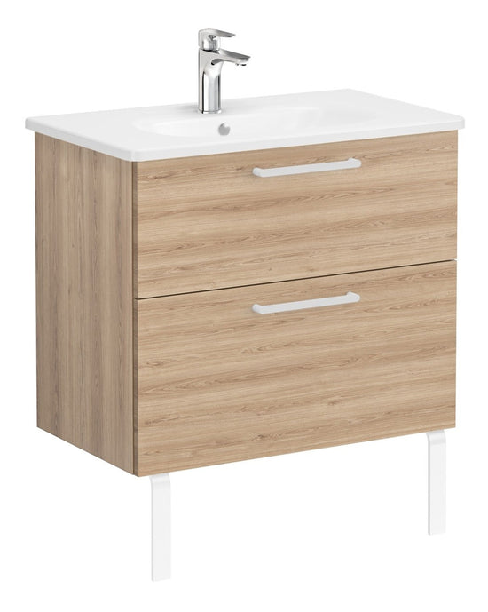 HRD 80cm 2 Drawer Wall Hung Washbasin Unit