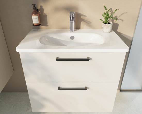 HRD 80cm 2 Drawer Wall Hung Washbasin Unit