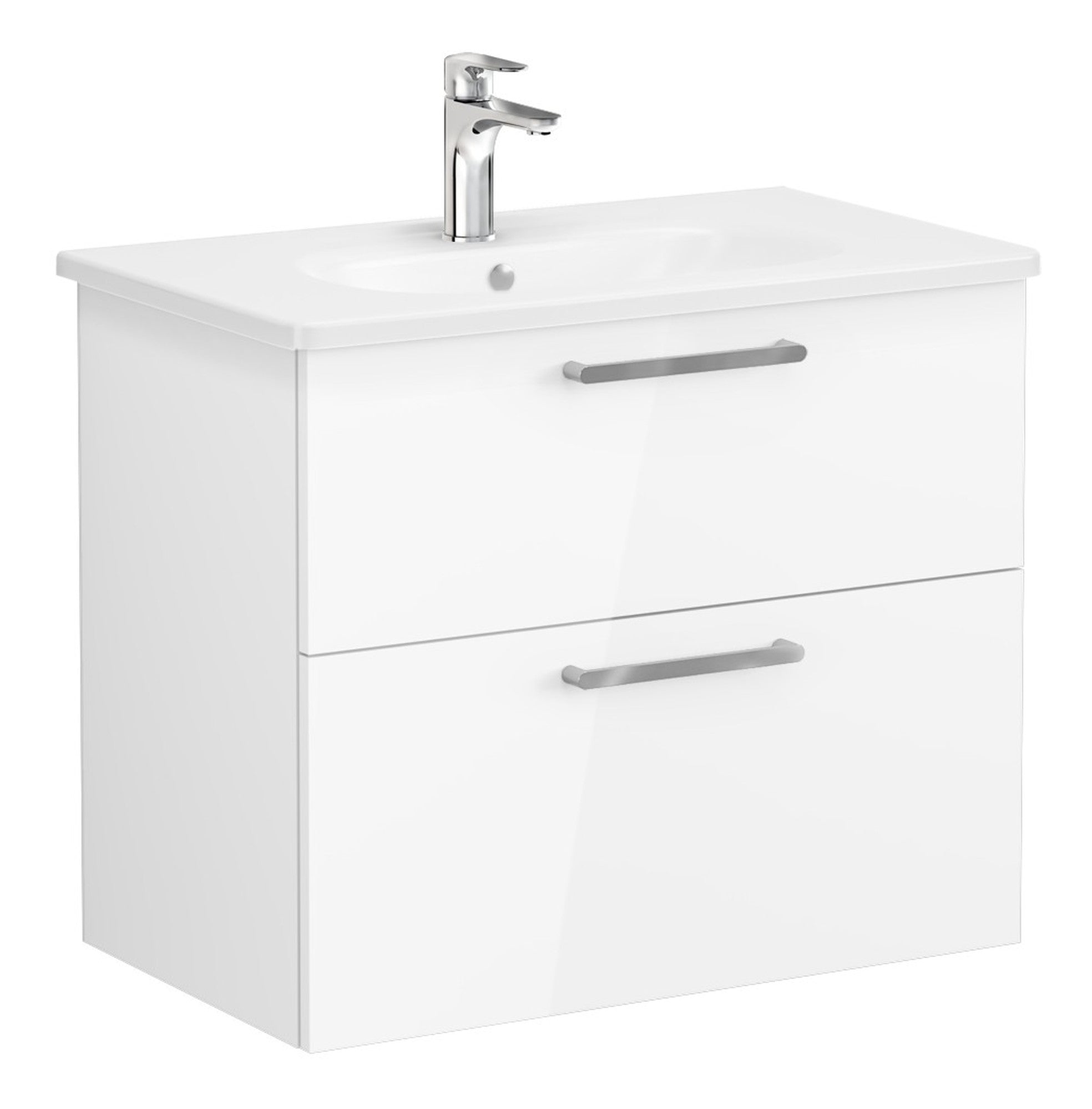 HRD 80cm 2 Drawer Wall Hung Washbasin Unit