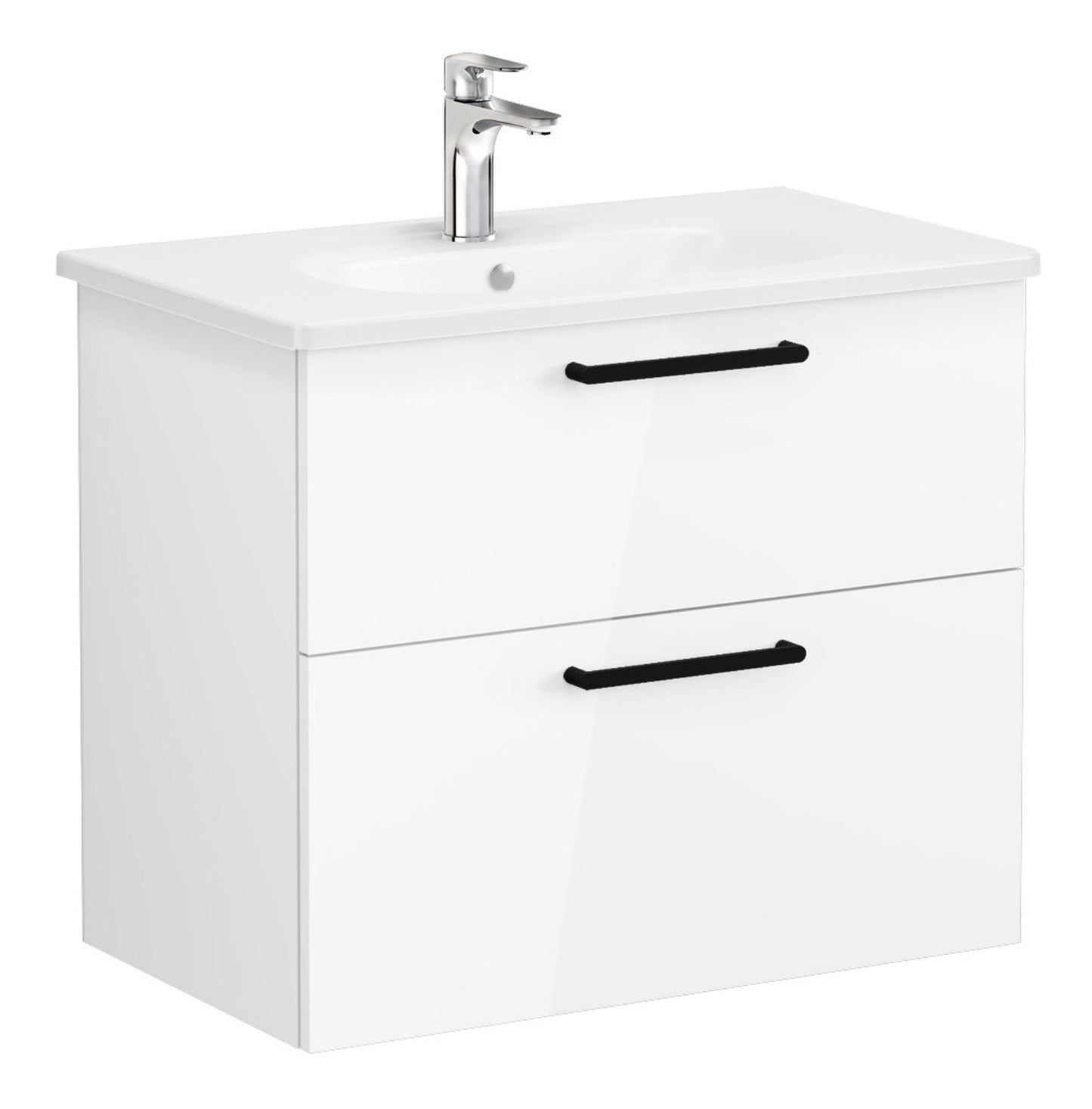 HRD 80cm 2 Drawer Wall Hung Washbasin Unit