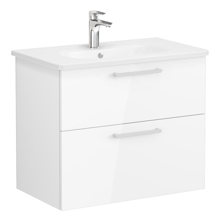 HRD 80cm 2 Drawer Wall Hung Washbasin Unit