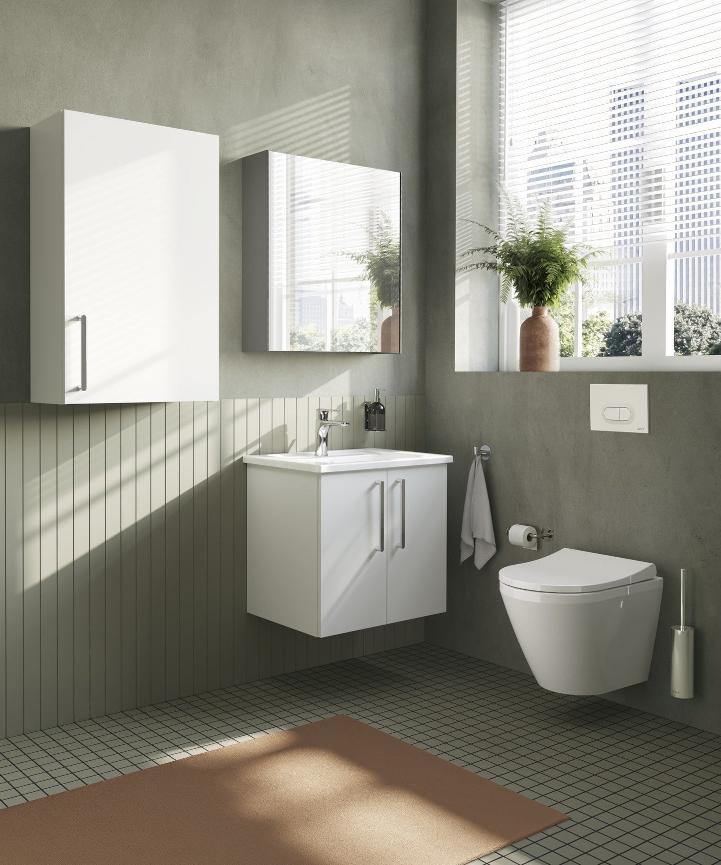 HRD 60cm 2 Door Wall Hung Washbasin Unit