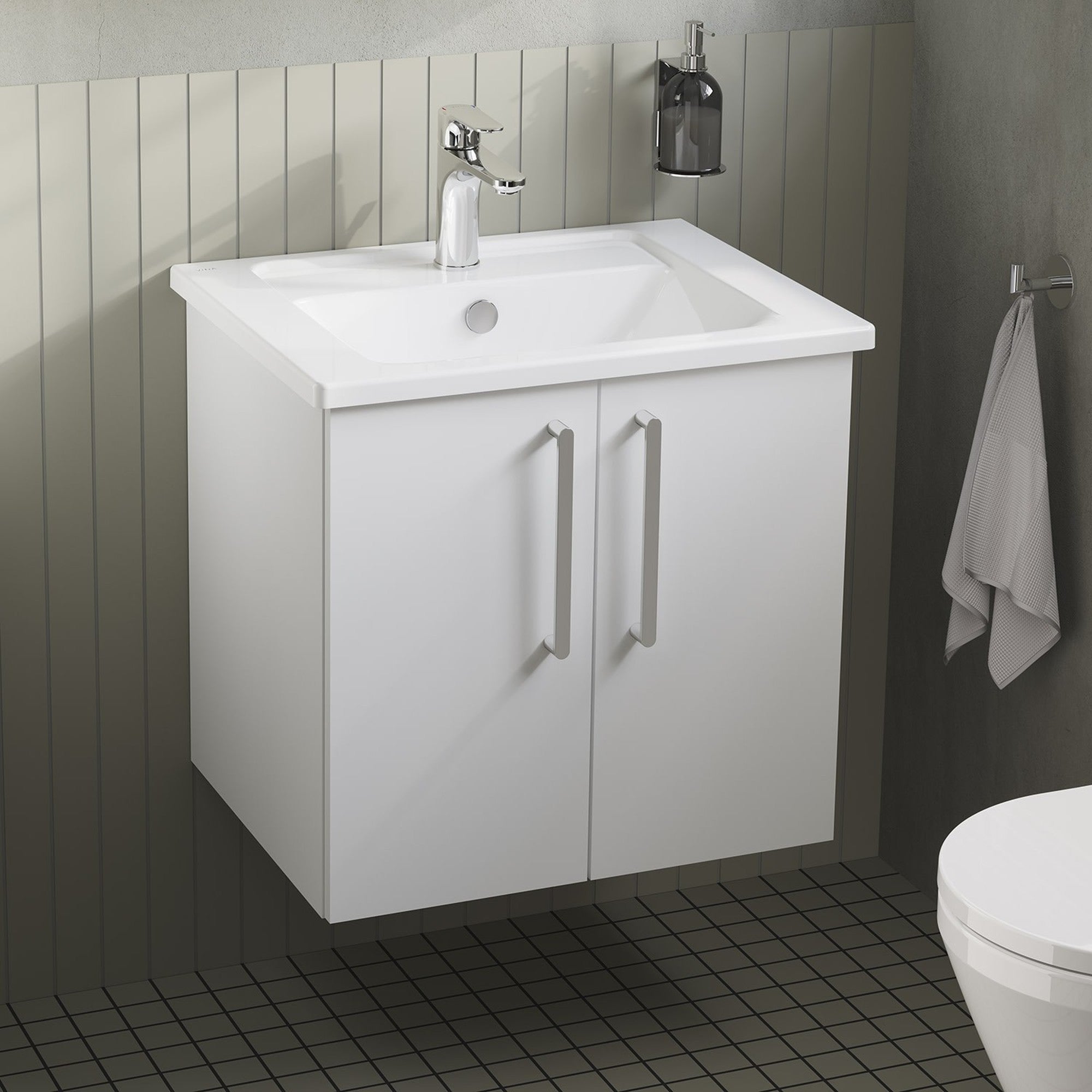 HRD 60cm 2 Door Wall Hung Washbasin Unit