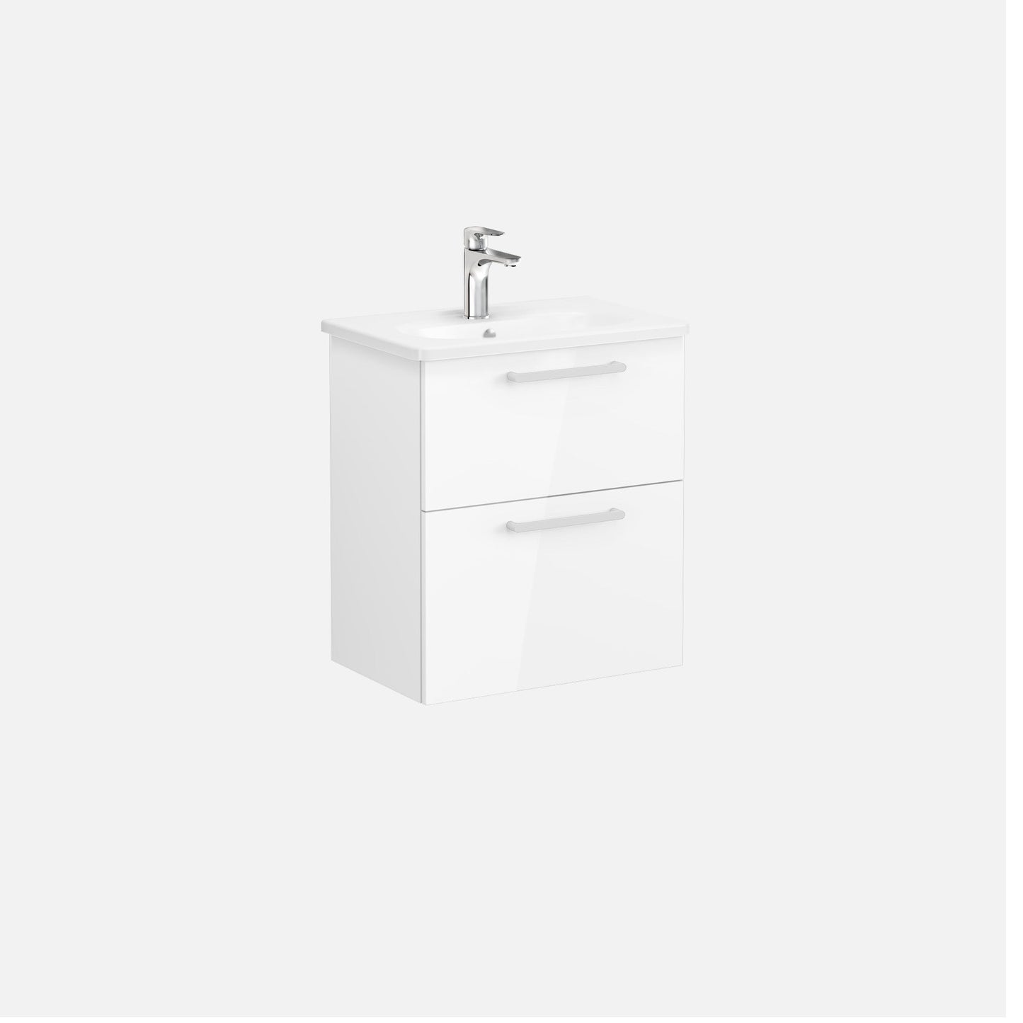 HRD 60cm 2 Drawer Wall Hung Washbasin Unit