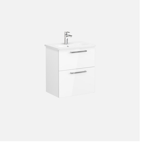 HRD 60cm 2 Drawer Wall Hung Washbasin Unit