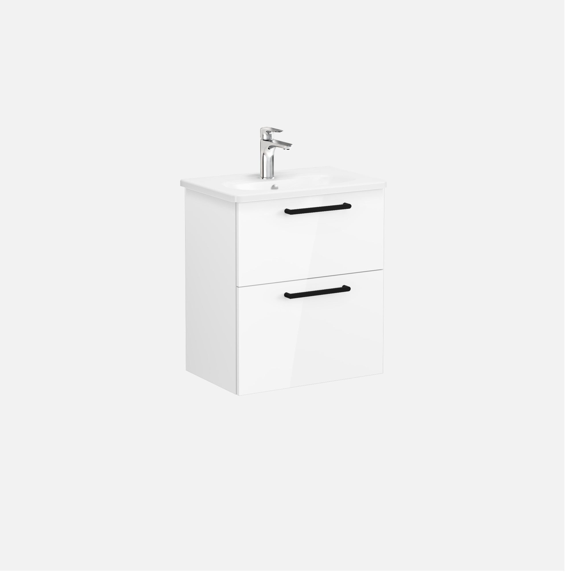 HRD 60cm 2 Drawer Wall Hung Washbasin Unit