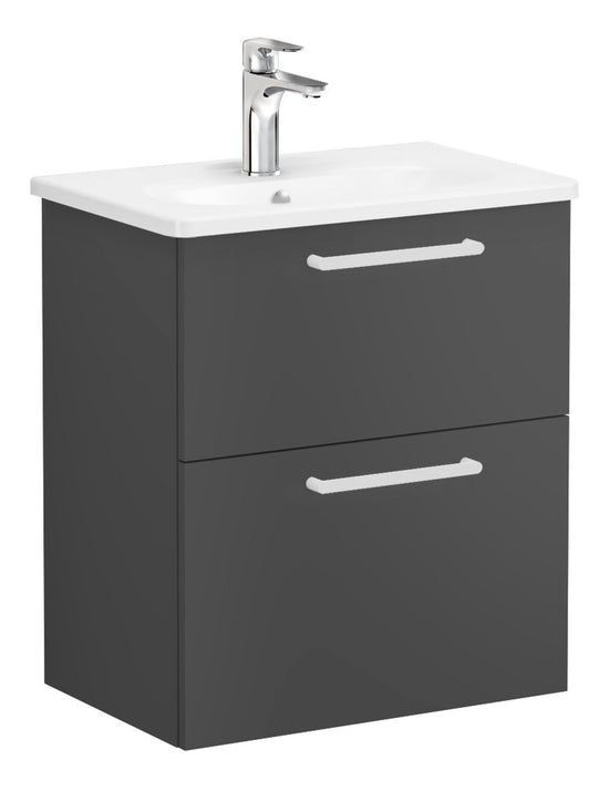 HRD 60cm 2 Drawer Wall Hung Washbasin Unit