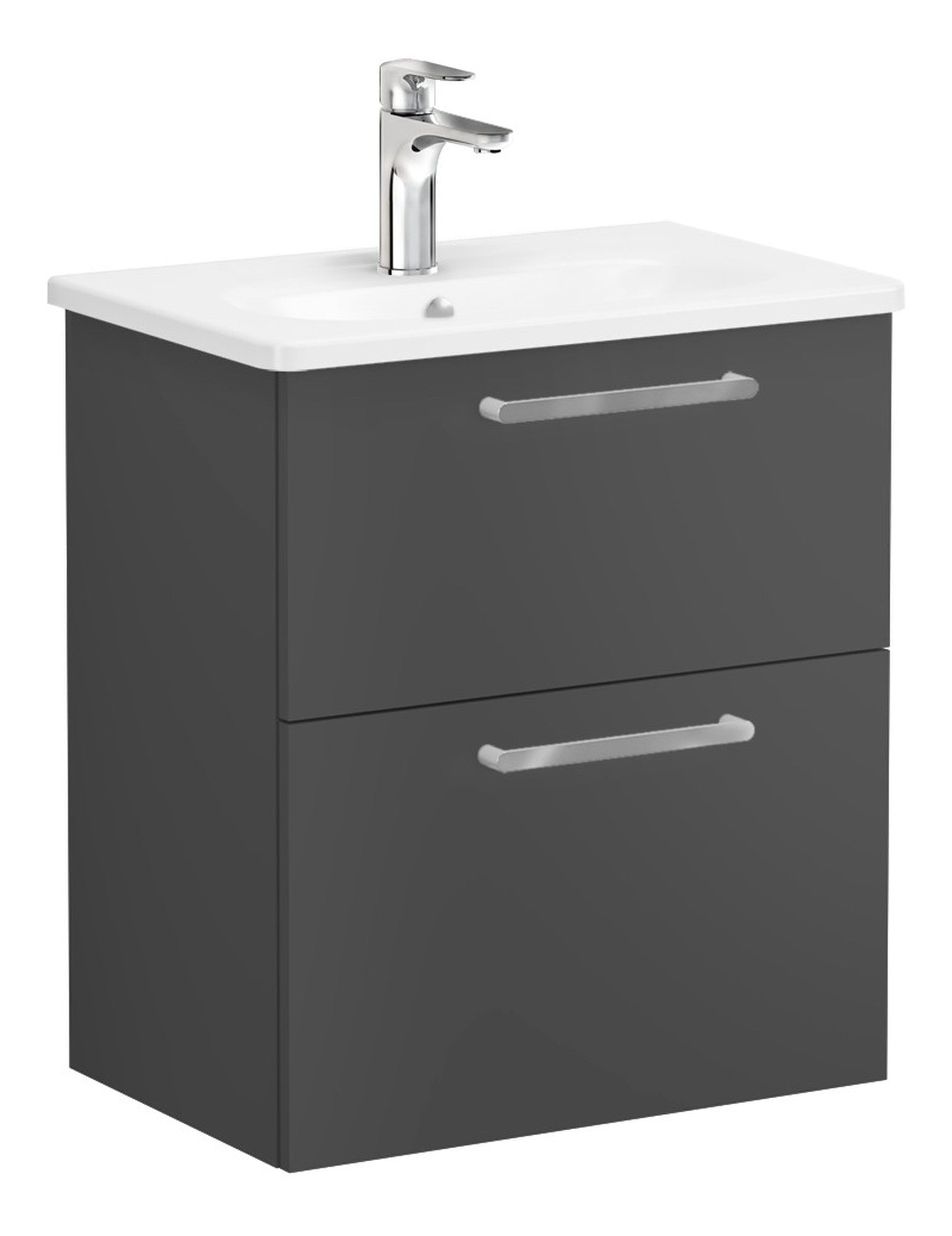 HRD 60cm 2 Drawer Wall Hung Washbasin Unit