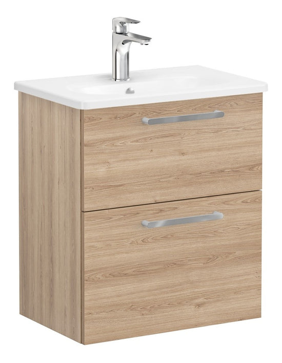 HRD 60cm 2 Drawer Wall Hung Washbasin Unit