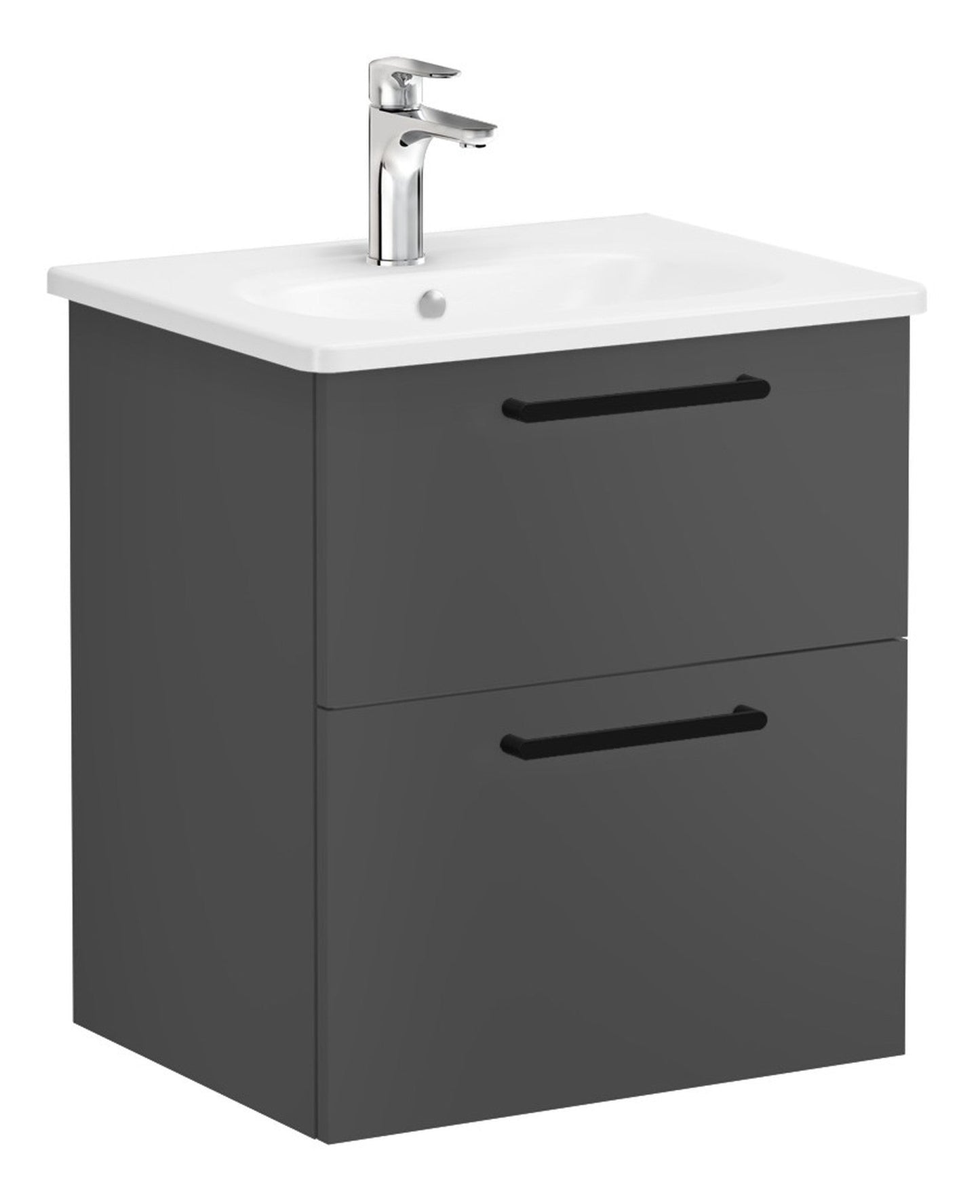 HRD 60cm 2 Drawer Wall Hung Washbasin Unit