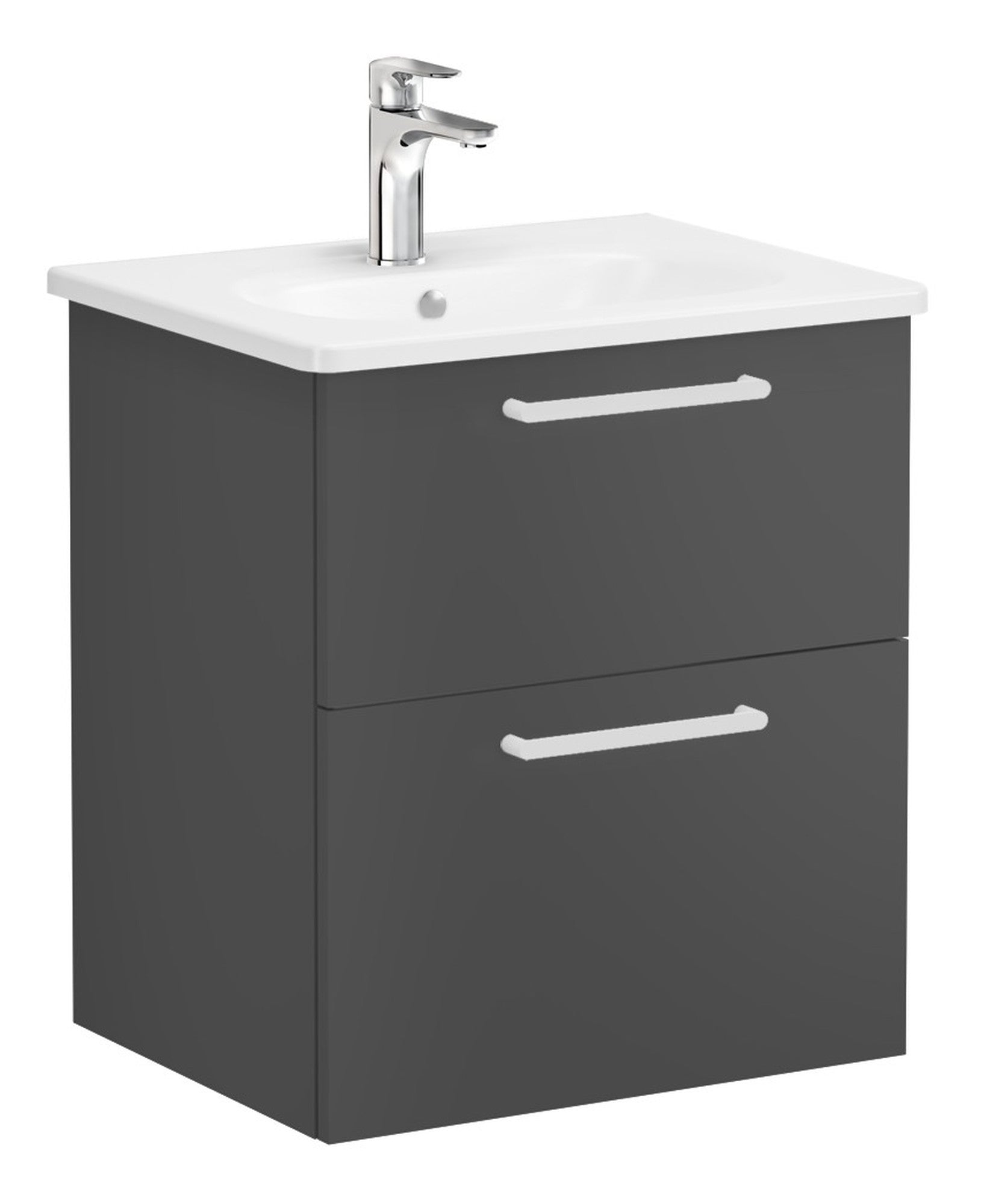 HRD 60cm 2 Drawer Wall Hung Washbasin Unit