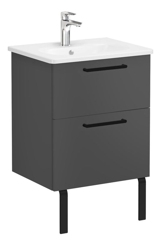 HRD 60cm 2 Drawer Wall Hung Washbasin Unit