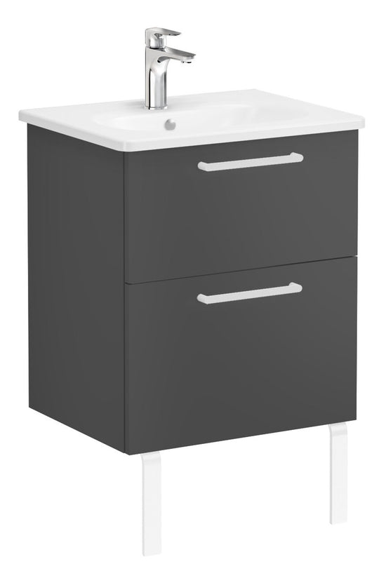 HRD 60cm 2 Drawer Wall Hung Washbasin Unit