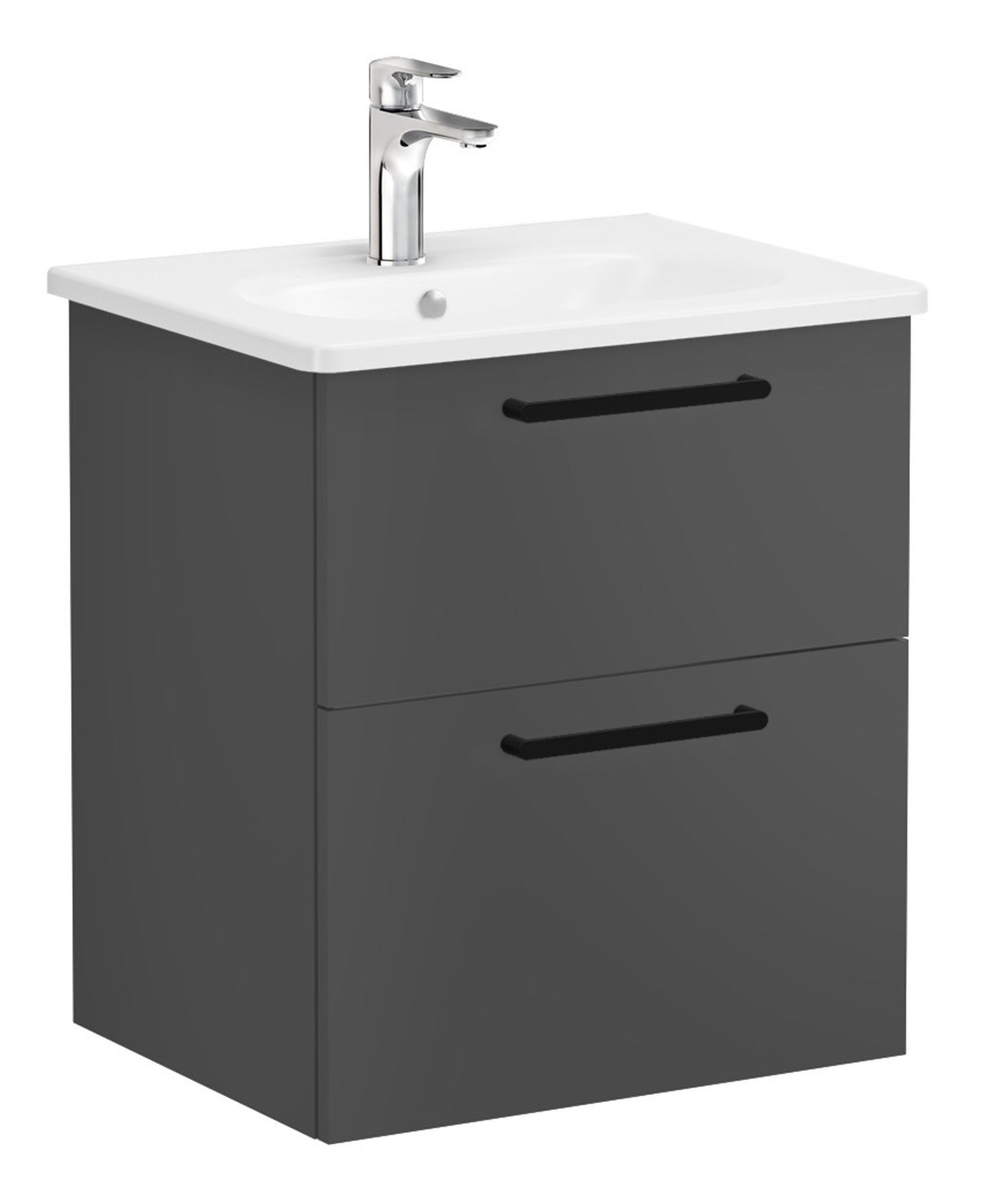 HRD 60cm 2 Drawer Wall Hung Washbasin Unit