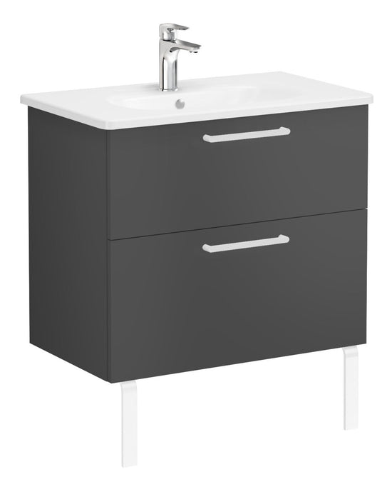 HRD 80cm 2 Drawer Wall Hung Washbasin Unit