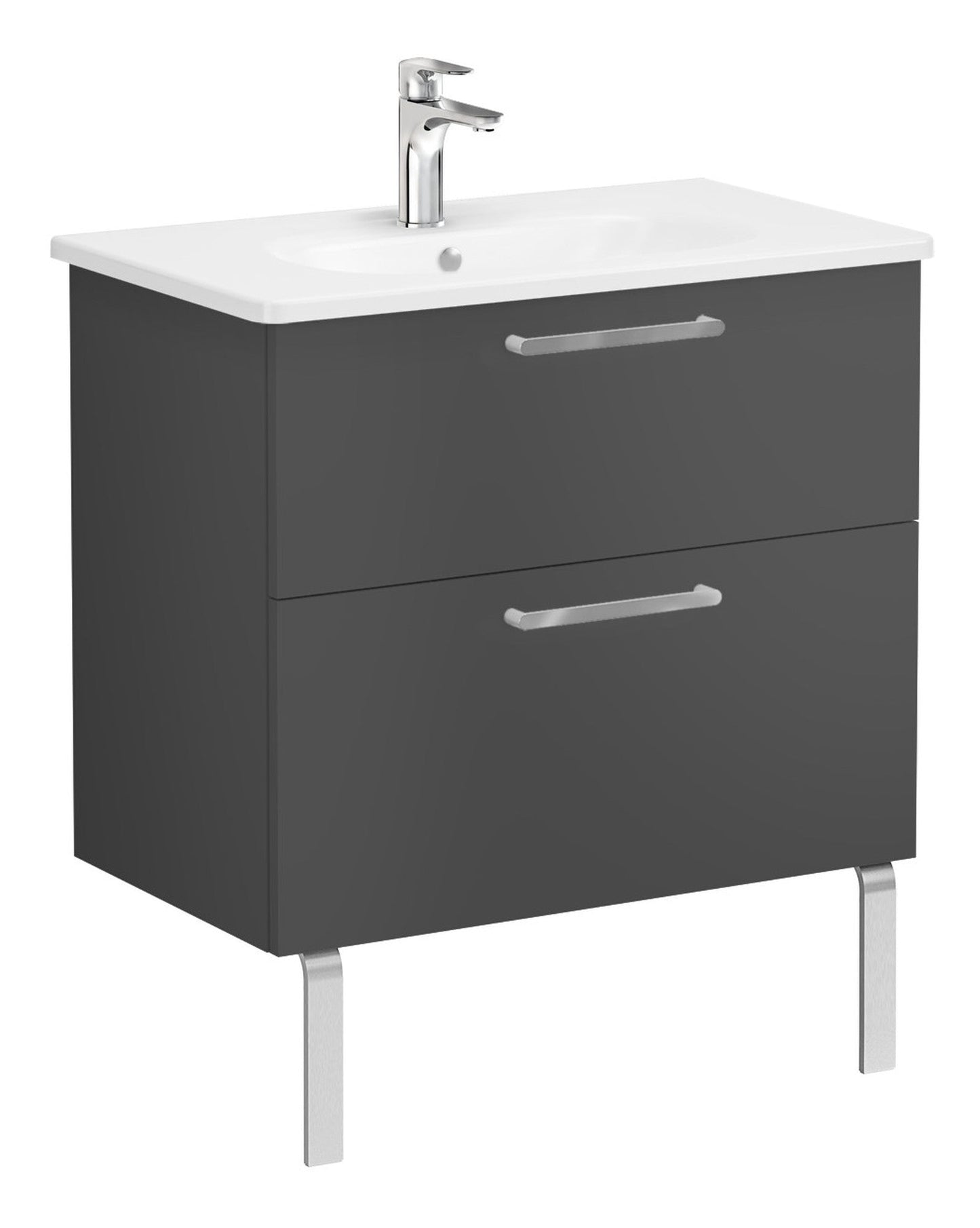 HRD 80cm 2 Drawer Wall Hung Washbasin Unit