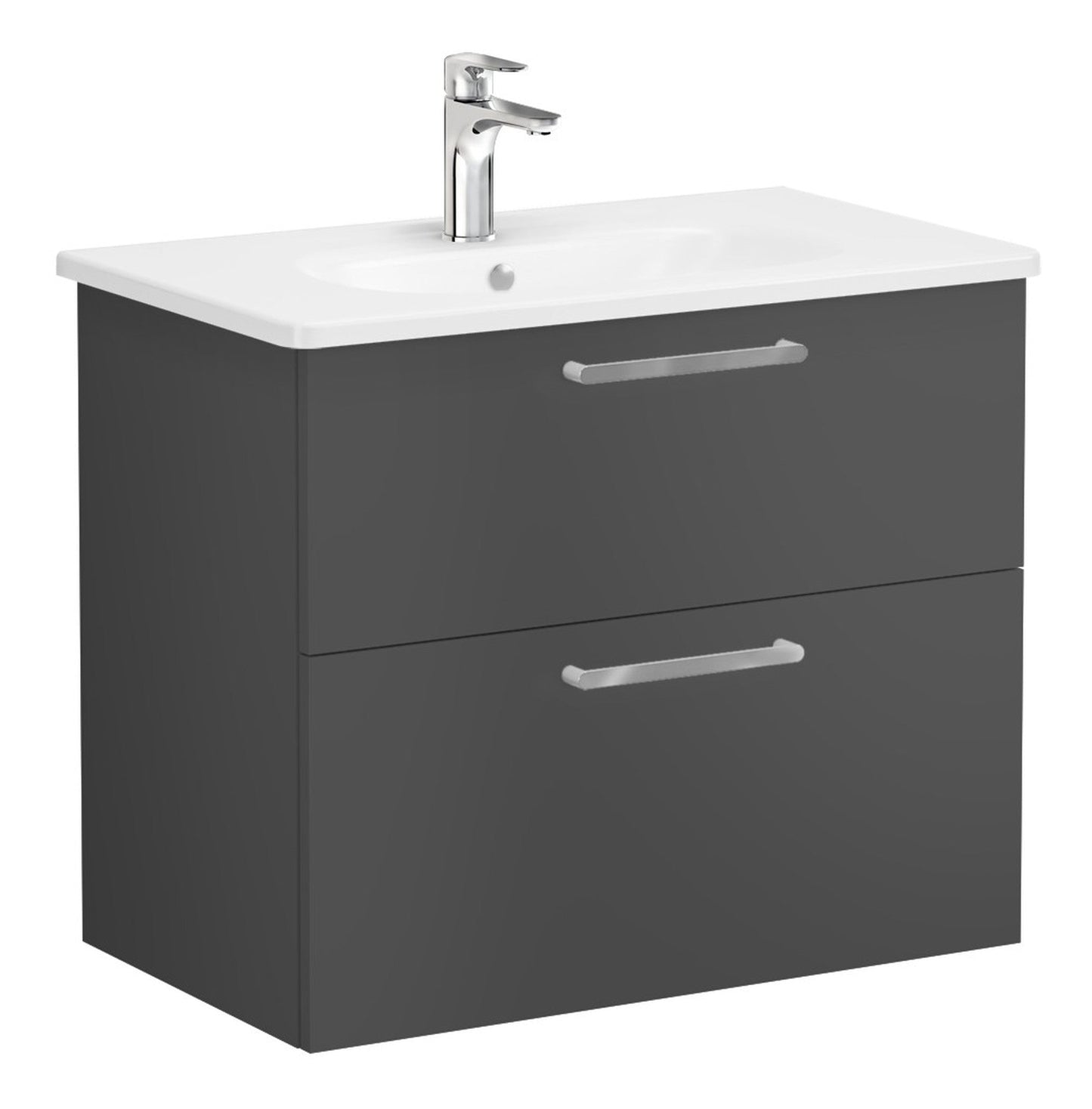 HRD 80cm 2 Drawer Wall Hung Washbasin Unit